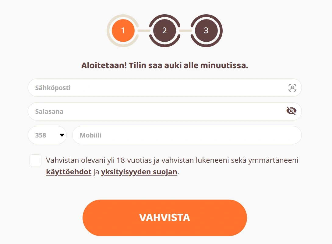 Kuinka rekisteröityä Moi Casinolle
