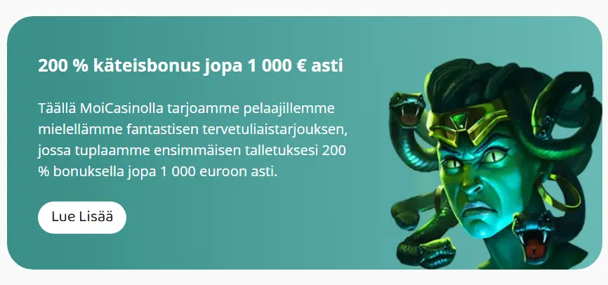 MoiCasino Tervetuliaisbonuksen